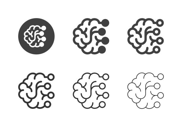 ilustraciones, imágenes clip art, dibujos animados e iconos de stock de iconos cerebrales - serie múltiple - sistema nervioso humano