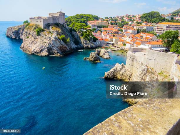 Kolorina Old Port Dubrovnik Croatia Stock Photo - Download Image Now - Adriatic Sea, Aerial View, Ancient