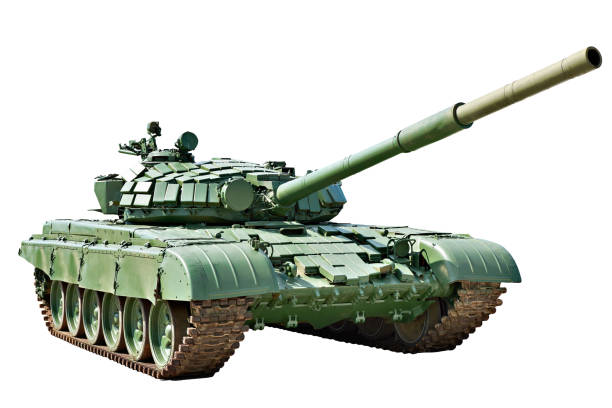 istock Main battle tank with reactive armour isolated white 1180411490