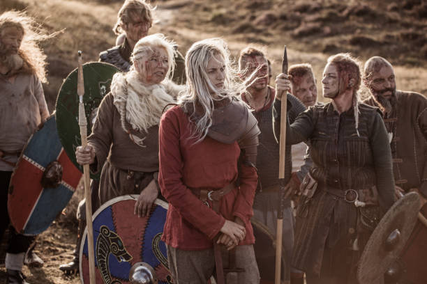 istock Three strong viking women in the highlands 1180414337