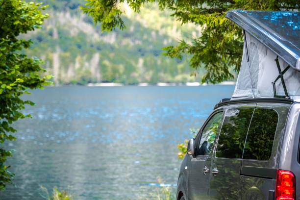 istock Rooftop Tent Lake Camping 1180416623