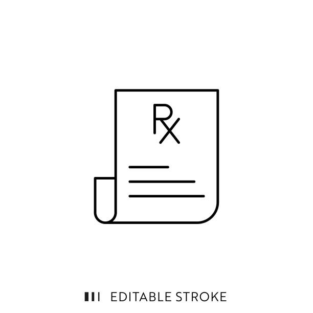 Recipe Icon with Editable Stroke and Pixel Perfect. Recipe Icon with Editable Stroke and Pixel Perfect. rx stock illustrations