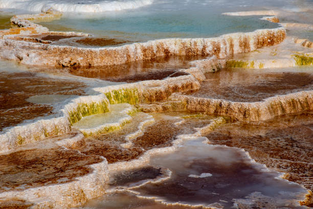 istock Mineral pools generated by a hot spring by Cleopatra terrace 1180419385