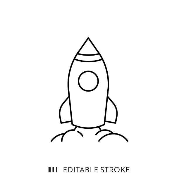 Rocket Icon with Editable Stroke and Pixel Perfect. Rocket Icon with Editable Stroke and Pixel Perfect. entrepreneur drawings stock illustrations