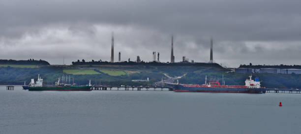 Oil Tanker on the Milford Haven, Pembrokeshire, Wales, UK Oil Tanker on the Milford Haven, Pembrokeshire, Wales, UK milford haven stock pictures, royalty-free photos & images