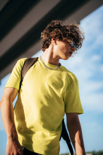 istock Relaxed boy spending day outdoors stock photo 1180425919