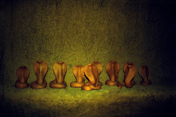Earthen cobra idols made for Nagpanchami.