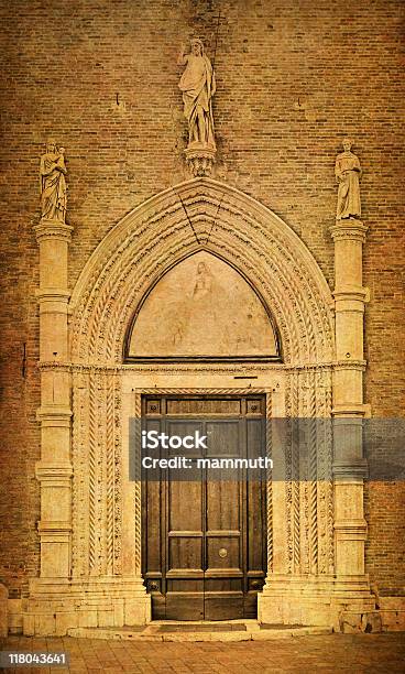 Old Chruch Gate Of Frari Venice Stock Photo - Download Image Now - Antique, Auto Post Production Filter, Basilica