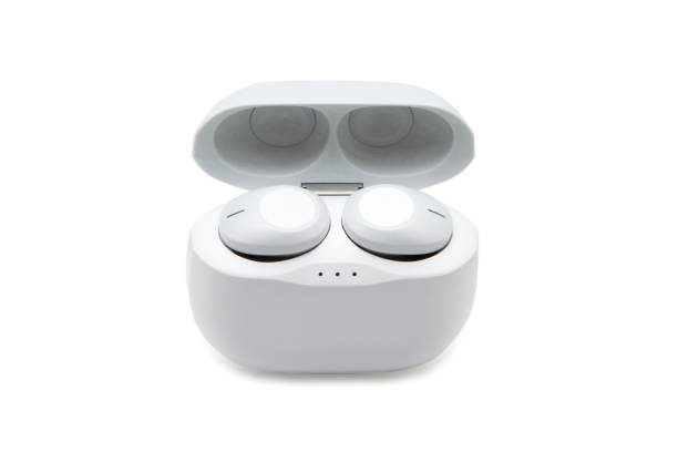 istock Wireless headphones on white background 1180436603
