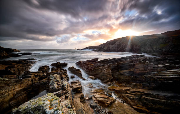 istock Rock formations along the north coast 500, Scotland 1180437216