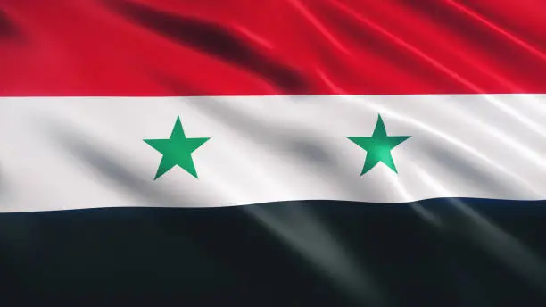 3d Render Syria Flag (Close-up)