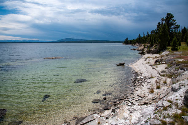 Yellowstone lake in the heart of the National Park