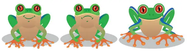 Vector illustration of Red-Eyed Tree Frog