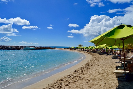 the beach at South Friars Bay in Saint Kitts and Nevis