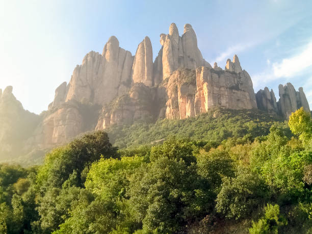 istock Amazing cliffs on Mountain Montserrat in Catalonia (Spain) lightened by sunbeams 1180446343
