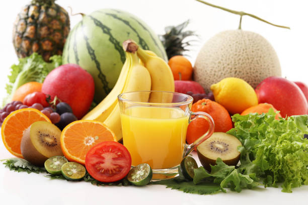 istock Fresh fruits, vegetables and juice 1180448953