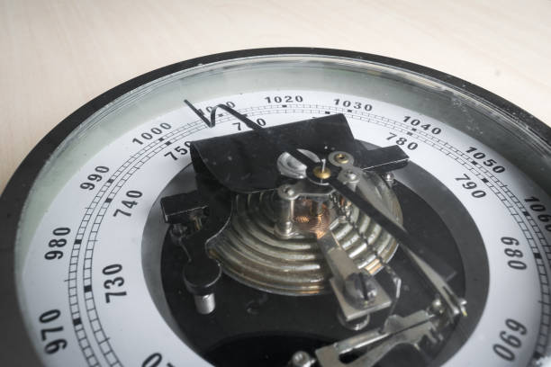istock Traditional aneroid barometer for measuring air pressure 1180451155