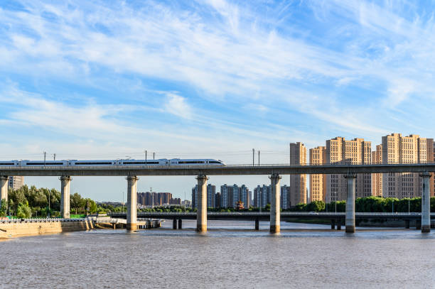 istock Yitong River Viaduct and High-speed Railway Landscape in Changchun, China 1180452132