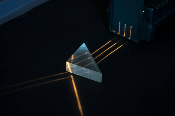 istock Breaking and reflection of light beams in a prism. Physics experiment. 1180453307