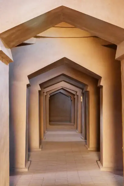 Photo of Loop door interior inside Sugong tower in Turpan. the largest ancient Islamic tower in Turpan Xinjiang, China.