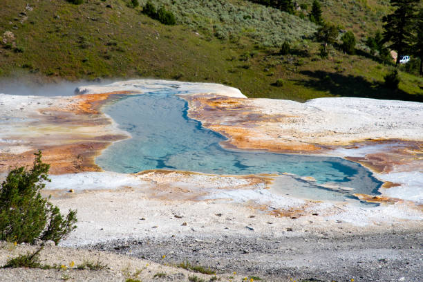 istock Geothermal feature at mammoth hot spring area at Yellowstone National Park (USA) 1180456615