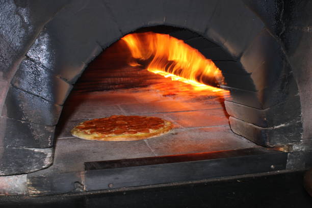 istock style food with wood-fired pizzas placed on the table with vegetable decoration 1180461442