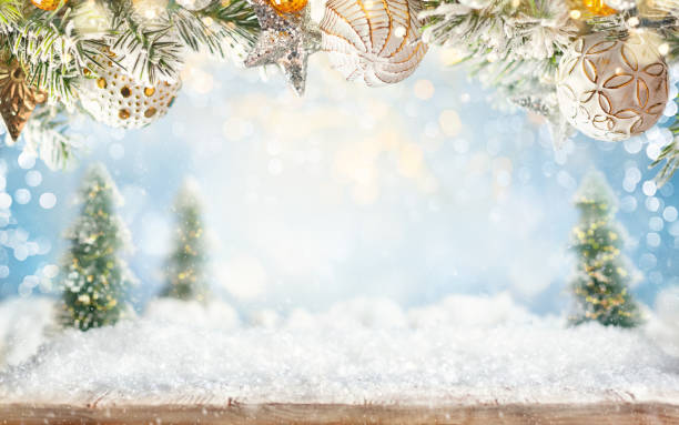 istock Beautiful winter background with Christmas ornaments 1180464897