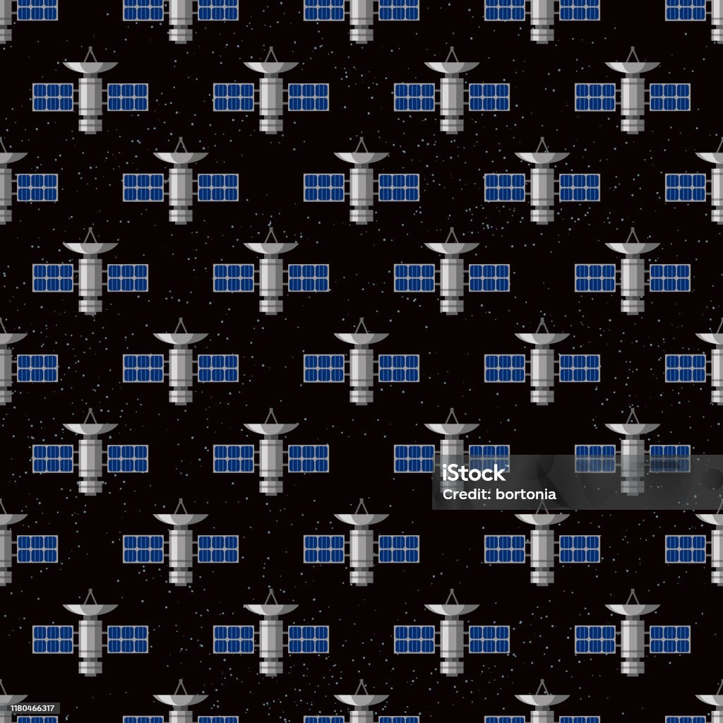 Satellite Pattern Design Satellite Space Pattern Stock Illustration - Download Image Now ...