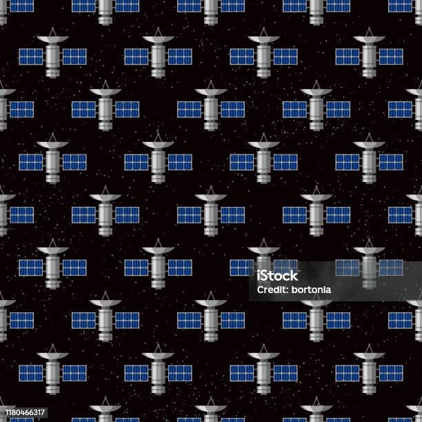 Satellite Pattern Satellite Space Pattern Stock Illustration - Download Image Now ...