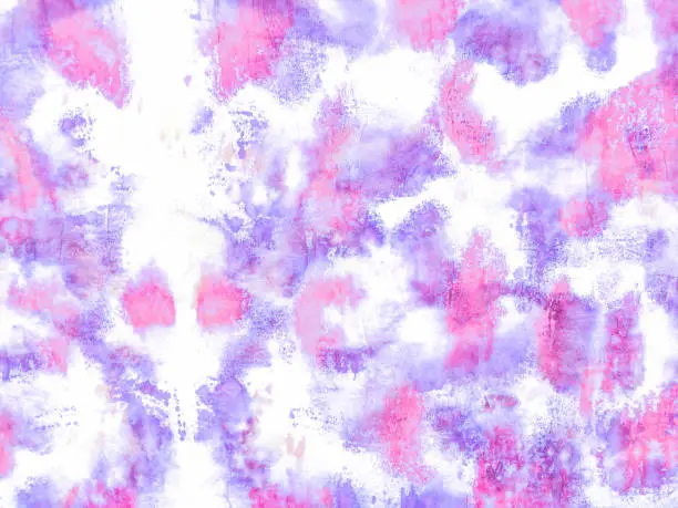 Magenta Texture Background .Watercolor Paint Art. Craft Dirty Background. Violet Texture Background Grungy Decorate Paper. Trendy Fabric Watercolour. Tie Dye Aquarelle Wash.