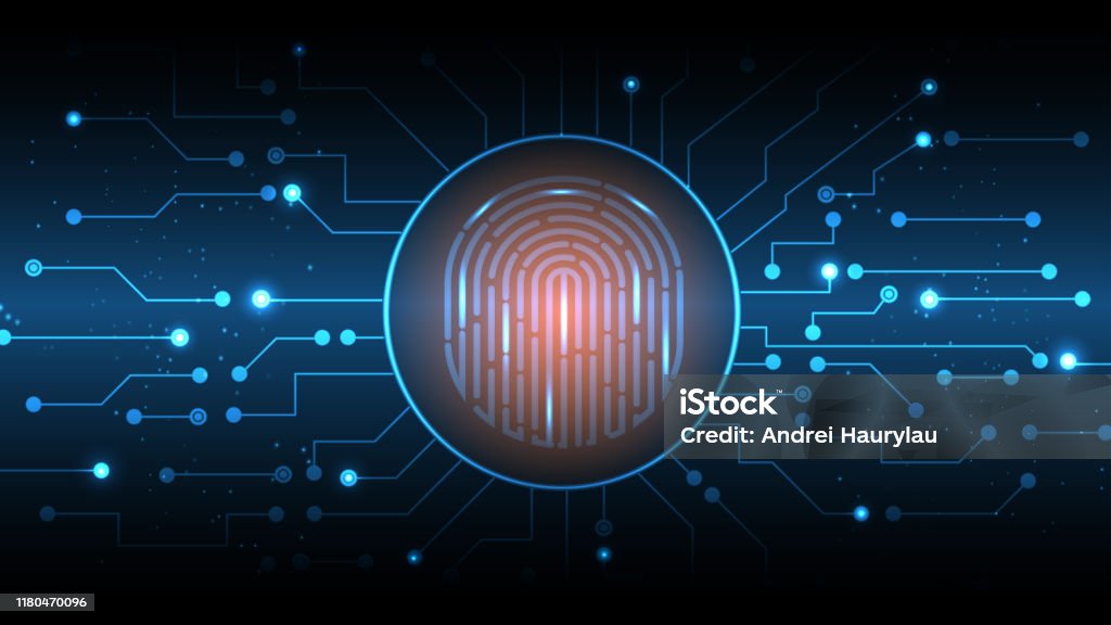 Digital Identification Background Fingerprint Technology Vector Background Digital Identification Eps 10 ...