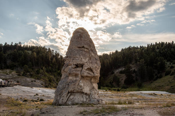 Liberty cap at the lower Mammoth Hot Springs in YellowstoneNational Park