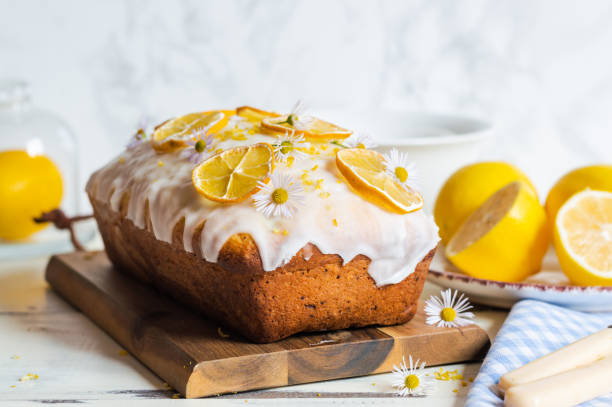 istock lemon loaf cake, classic recipe, decorated with sugar icing 1180475680