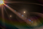Lens Flare, Space Light, Sun Light, Abstract Black Background