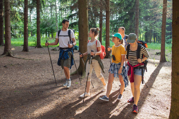 istock Group of hikers on a journey 1180482517