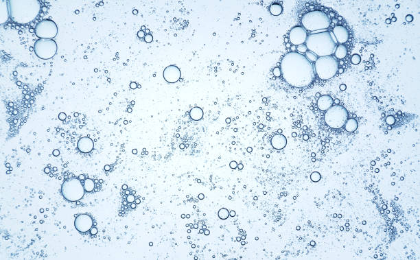 Liquid gel or serum on microscope screen isolated background stock photo