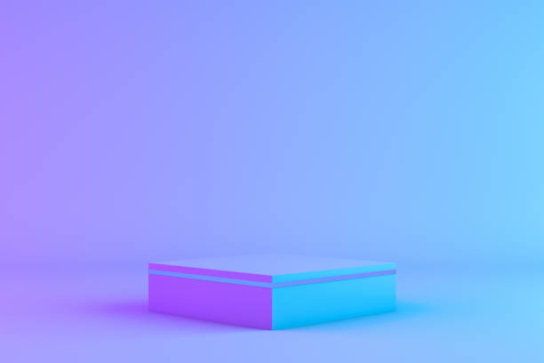 istock Blank product stand with neon lights 1180485100