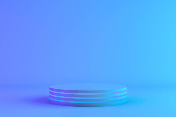 istock Blank product stand with neon lights 1180485235
