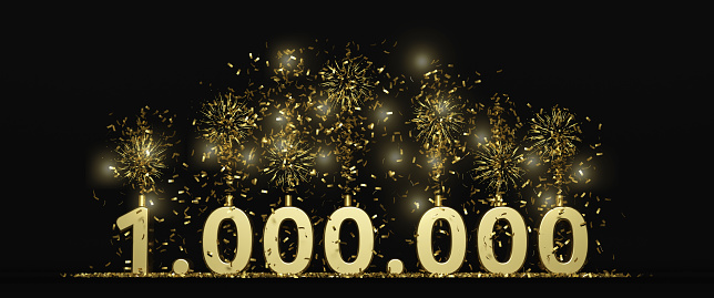 one million celebration illustration for followers, subscribers, prize...