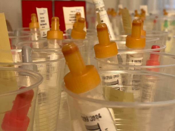 istock Medical blood test tubes 1180505189