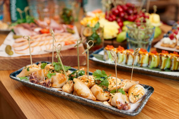 istock Stuffed squid cooked in Asian style and another food 1180509590