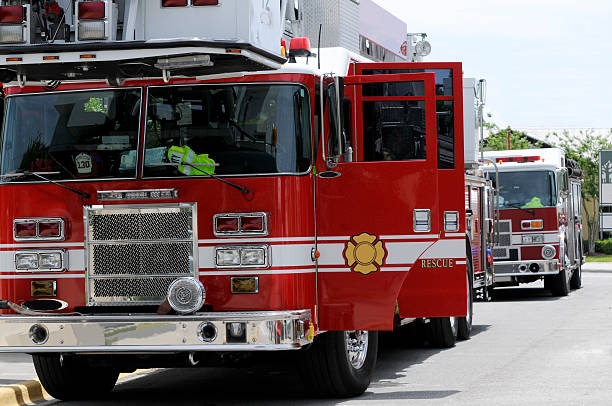 istock Close up of Two Fire Rescue Engines 118050971