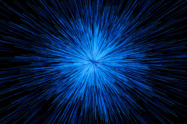 istock Blue glowing radial lines, magical lines, 3d rendering. 1180511296