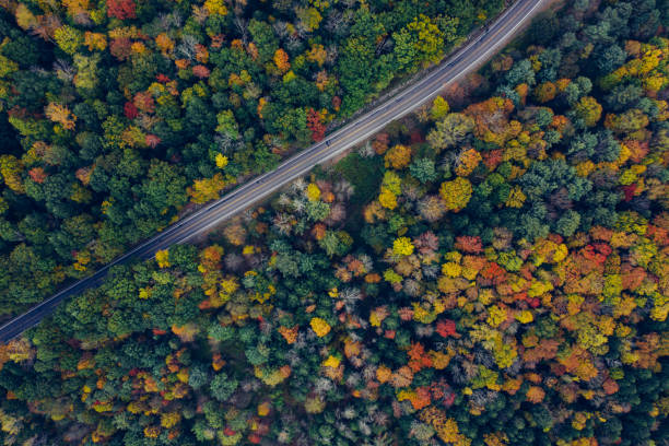 istock Aerial Road Trip in Catskill Mountains Preserve 1180527573