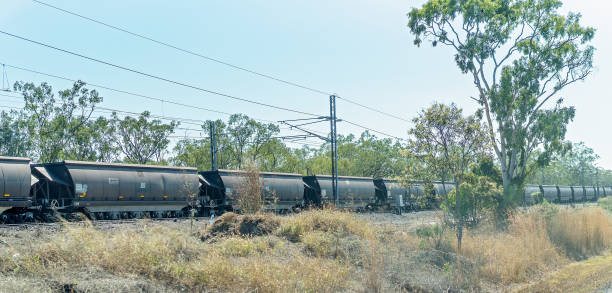 train transporting coal - train coal mining australia imagens e fotografias de stock