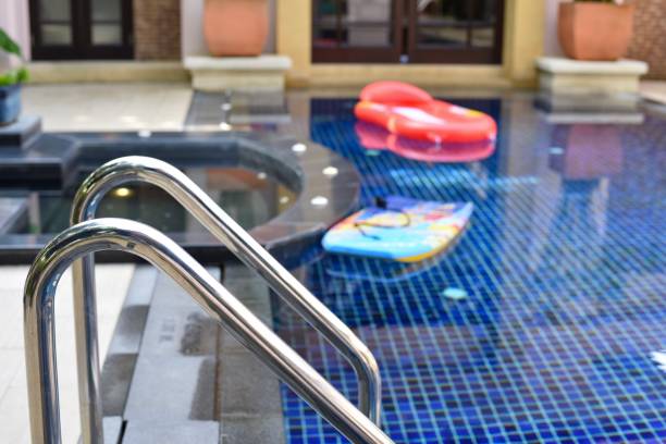 istock Handrails of private swimming pool 1180529763