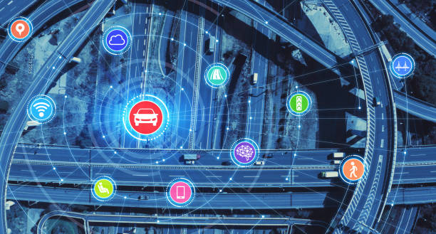 istock Transportation and wireless communication network concept. Automotive technology. 5G. Internet of Things. 1180543252