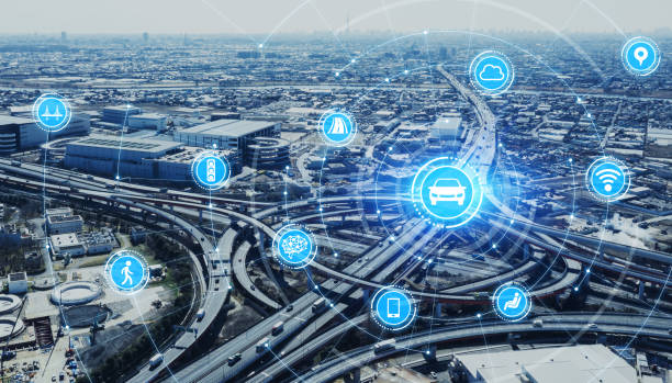 istock Transportation and wireless communication network concept. Automotive technology. 5G. Internet of Things. 1180543254