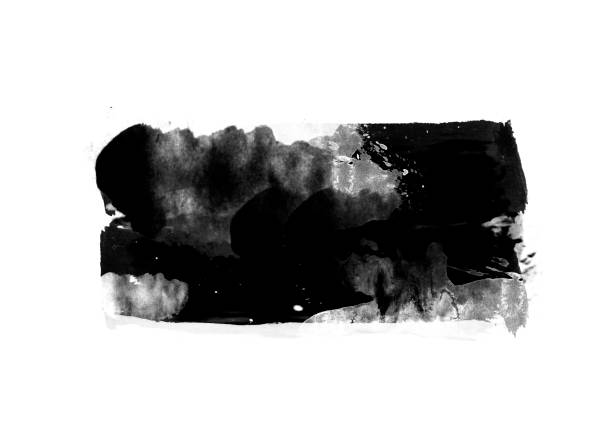 istock Black color graphic patches brush strokes for design background elements 1180548137
