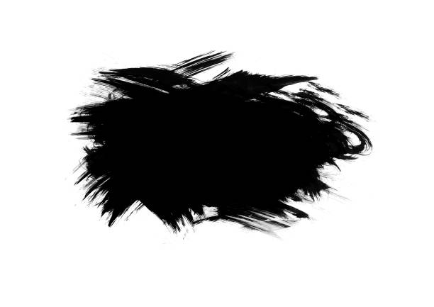 istock Black color graphic patches brush strokes for design background elements 1180548244